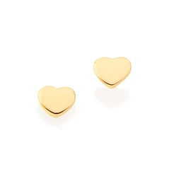 Brinco Coração Liso Rommanel Feminino Dourado Banhado A Ouro 18k 522928
