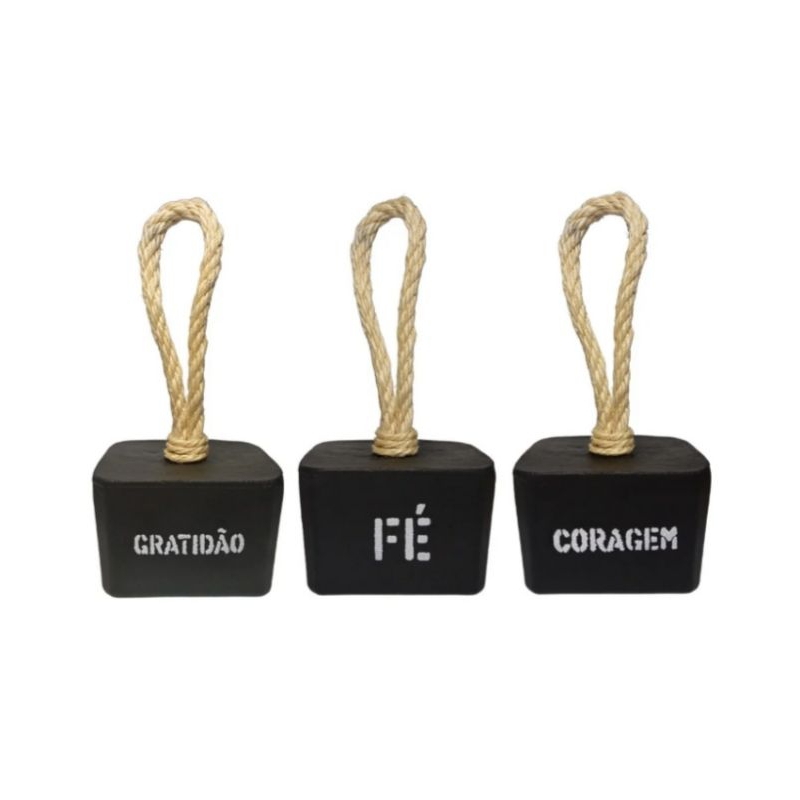 Peso De Porta Decorativo Pequeno Concreto 1,3Kg  Palavras Positivas Motivacionais Letra Bastão - Base Carpete Anti-Risco