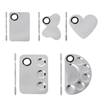 Paleta De Tinta De Aço Inoxidável Bandeja Mixing Rod Espátula Set Para Nail Art Abastecimento Material Escolar Pintura em Oferta na Shopee