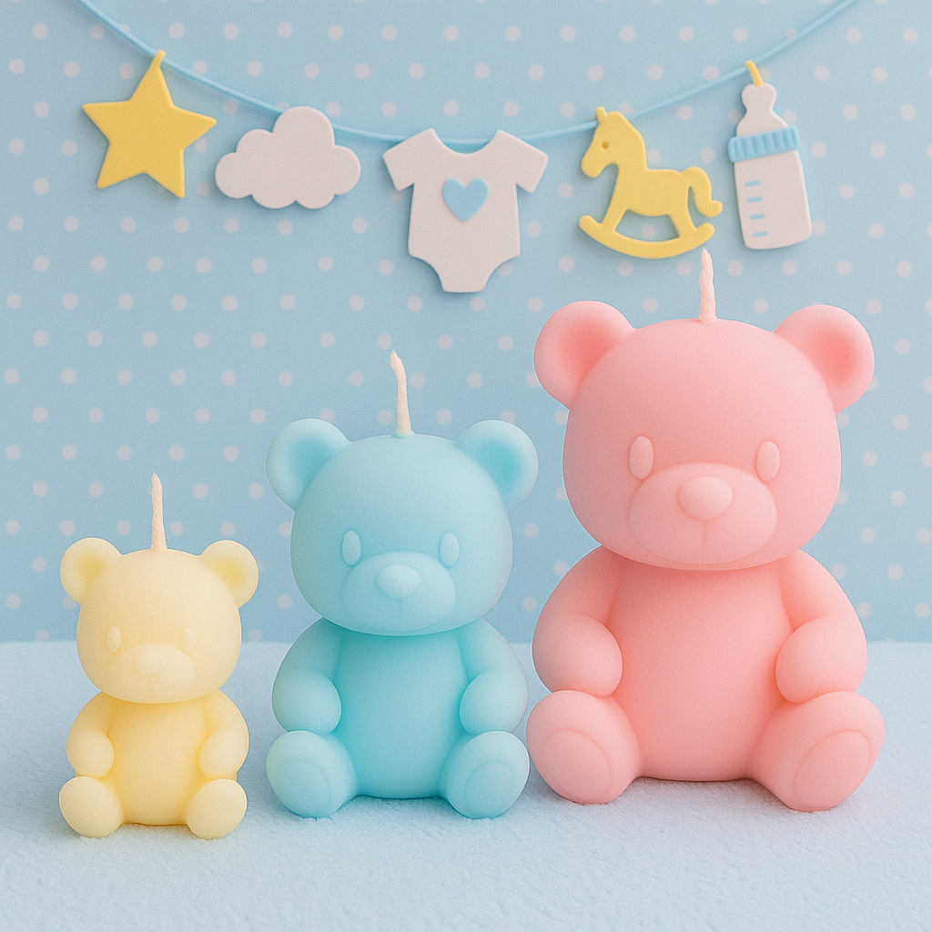 MOLDE DE SILICONE VELA E SABONETE URSINHO FELPUDO NOVO em Oferta na Shopee