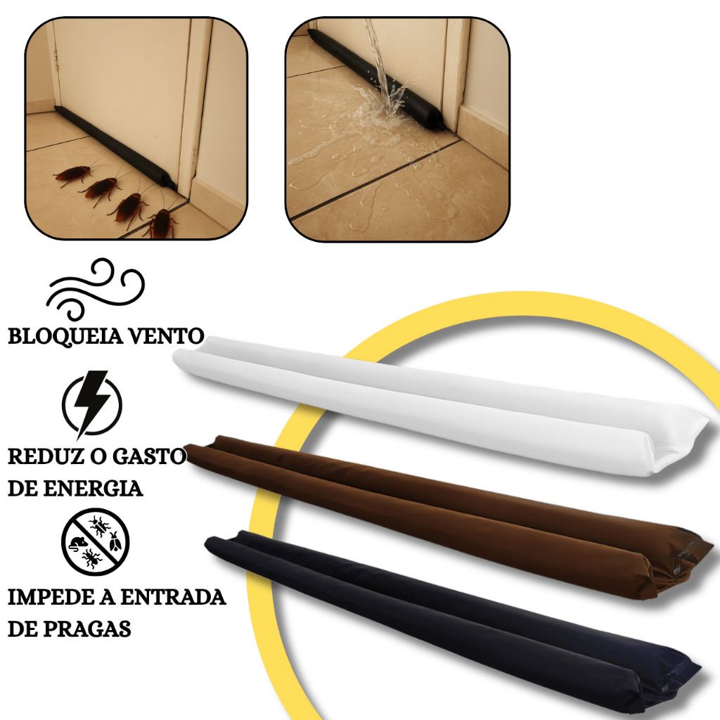 Kit 3 Veda Porta Duplo Protetor Rolinho Impermeável Ajustável 80cm Contra Insetos e Poeira em Oferta na Shopee