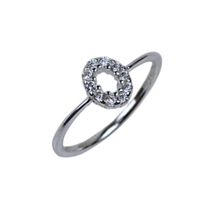 Anel Feminino Prata 925 Legitima - Circulo Oval Vazado Micro Cravejado em Oferta na Shopee