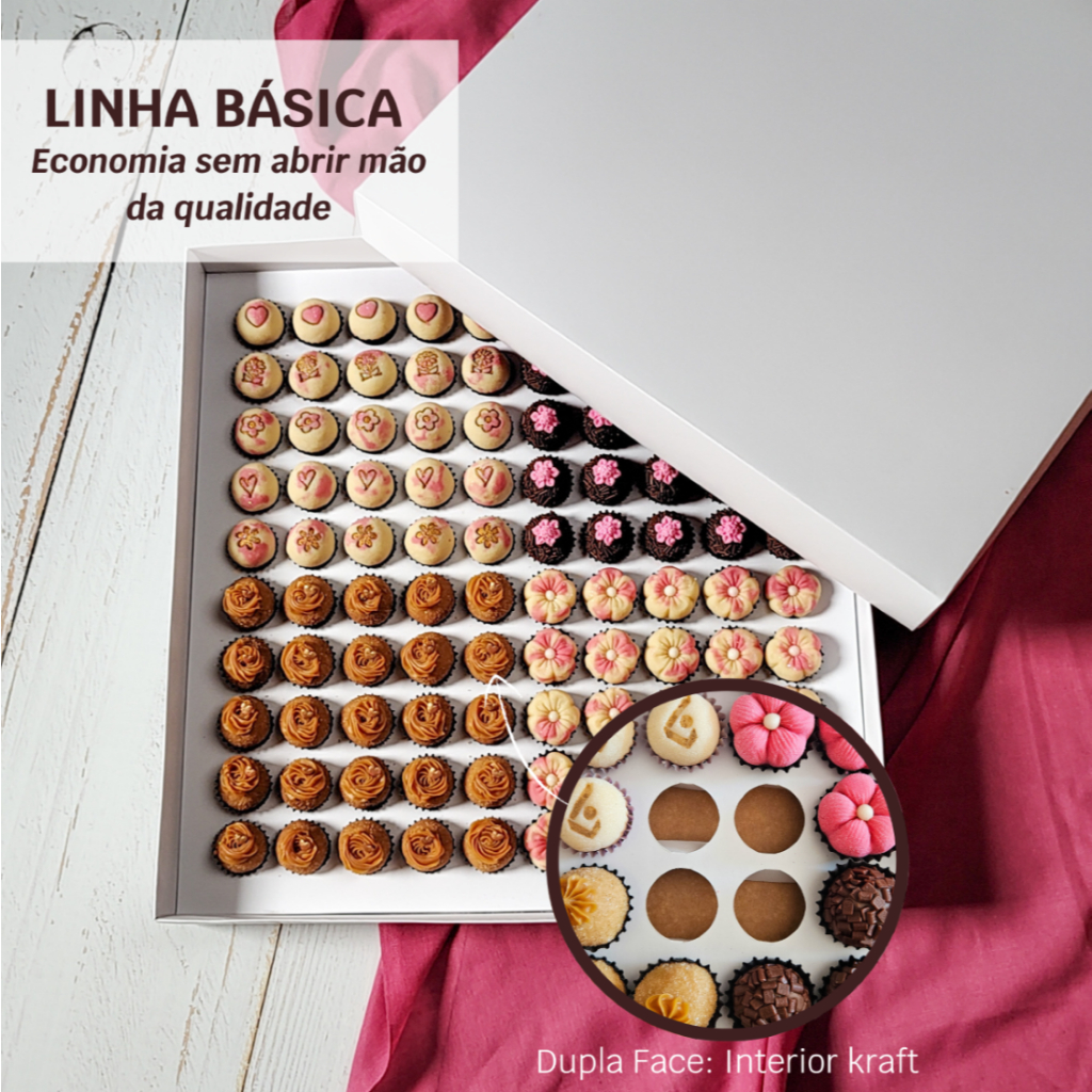 10 Caixas branca com berço para 100 brigadeiros/Doces com 5,5cm de altura Ideal para colocar Pitanga em Oferta na Shopee