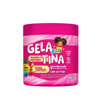 Gelatina Cabelos Cacheados Gota Dourada - Kids Com Glitter - Tutti Frutti em Oferta na Shopee