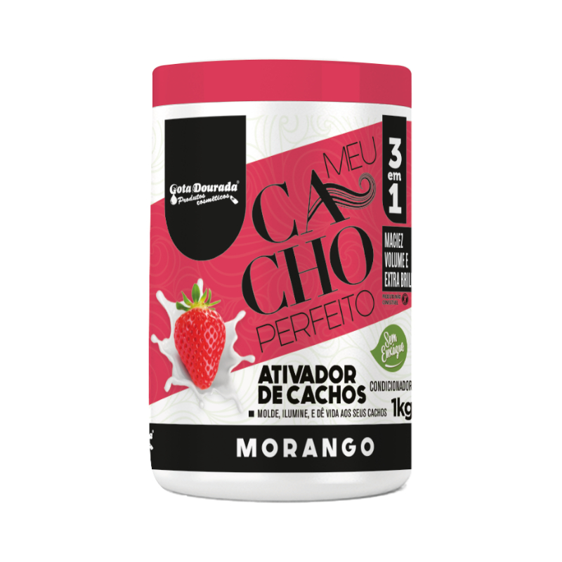 Ativador de Cachos Meu Cacho Perfeito Gota Dourada - Morango em Oferta na Shopee