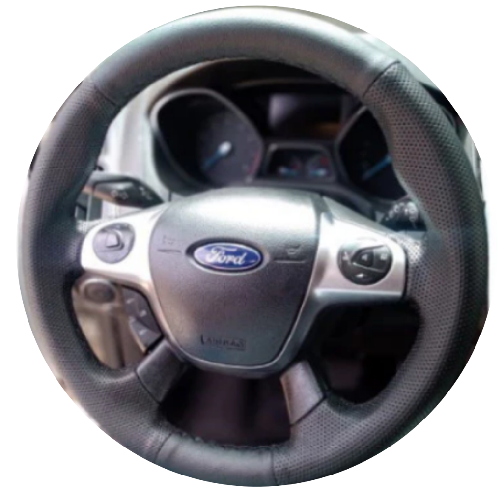 Capa de Volante Costurada Ford Focus Ano 2012 13 14 15 16 (Preta)