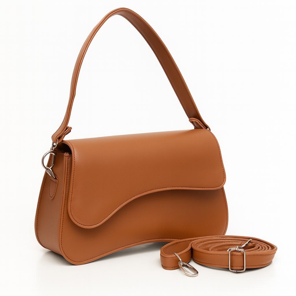 bolsa feminina transversal e de ombro - elegante,versátil e moderna em couro sintético