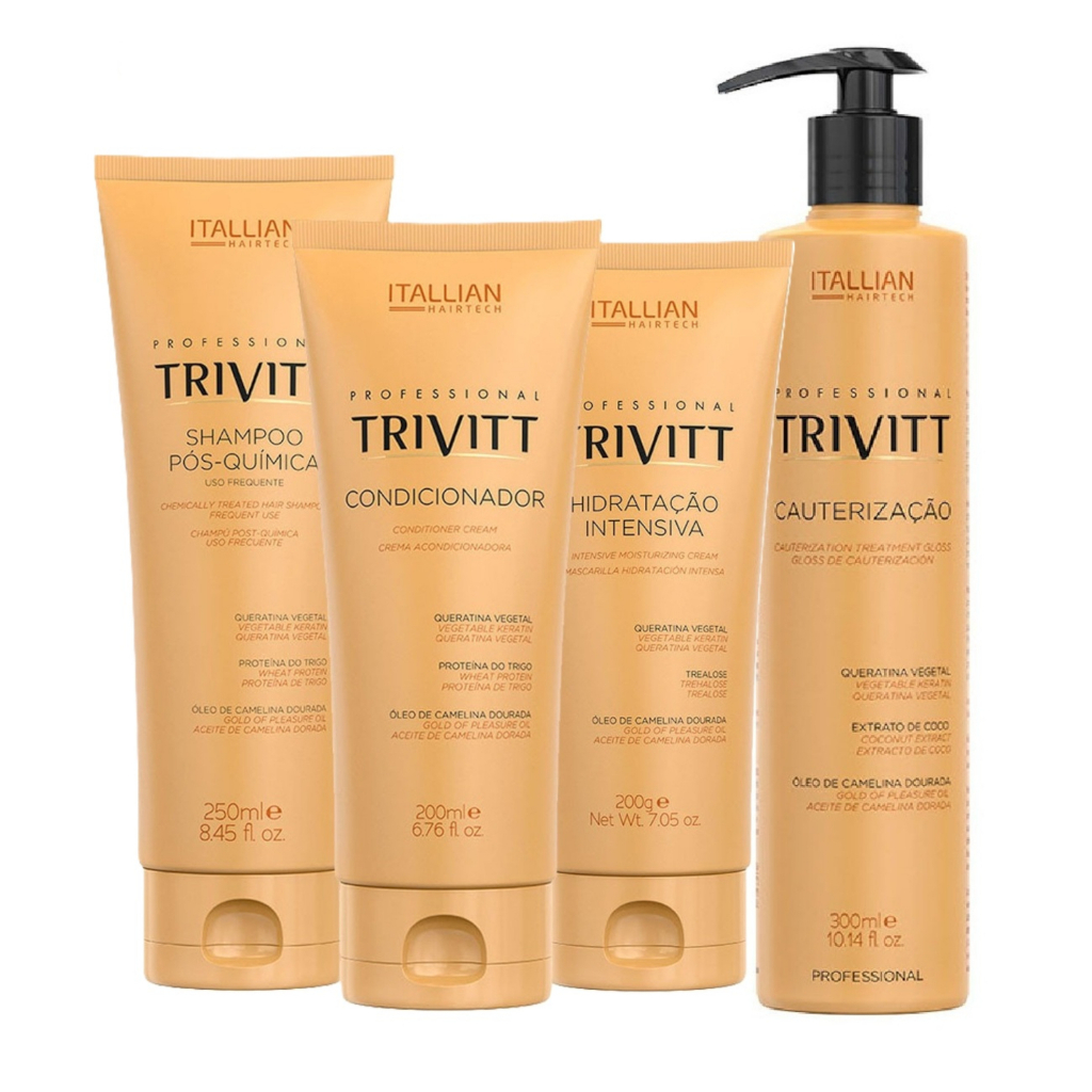 Trivitt Kit Home Care 4 Produtos – Hidratação Profunda e Cauterização dos Fios