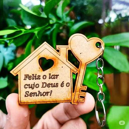 Chaveiro casinha lar feliz lembrancinha mdf 20 unidades em Oferta na Shopee