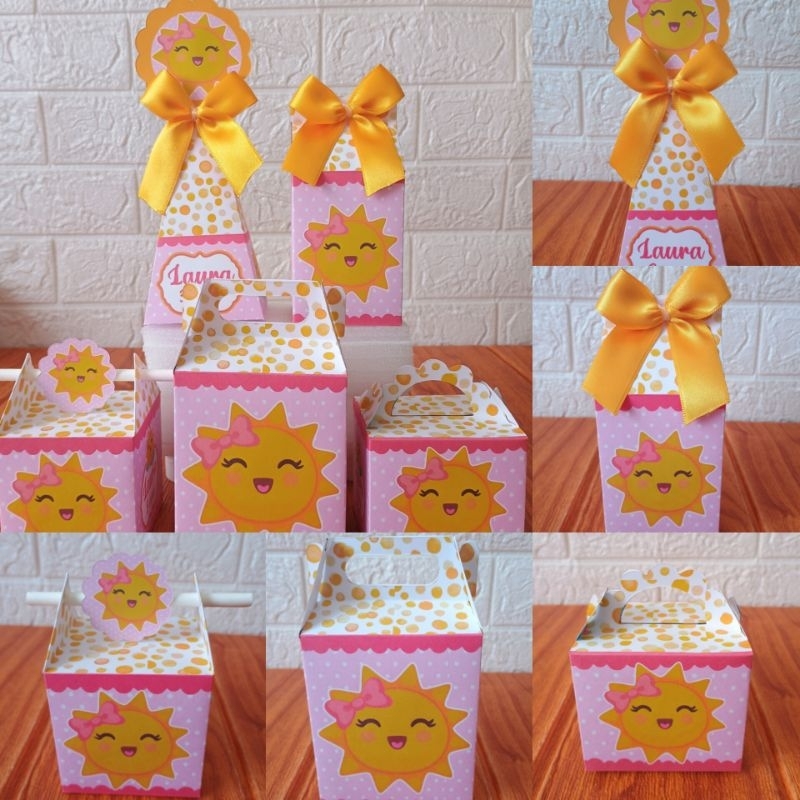 PEGUE E MONTE - Caixinhas Personalizadas Raio de Sol Menina para aniversário/Kit Caixinhas Lembrancinhas Festa