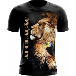 Camiseta Blusinha Gospel Evangélica de Adoração/ O Leão e a Águia