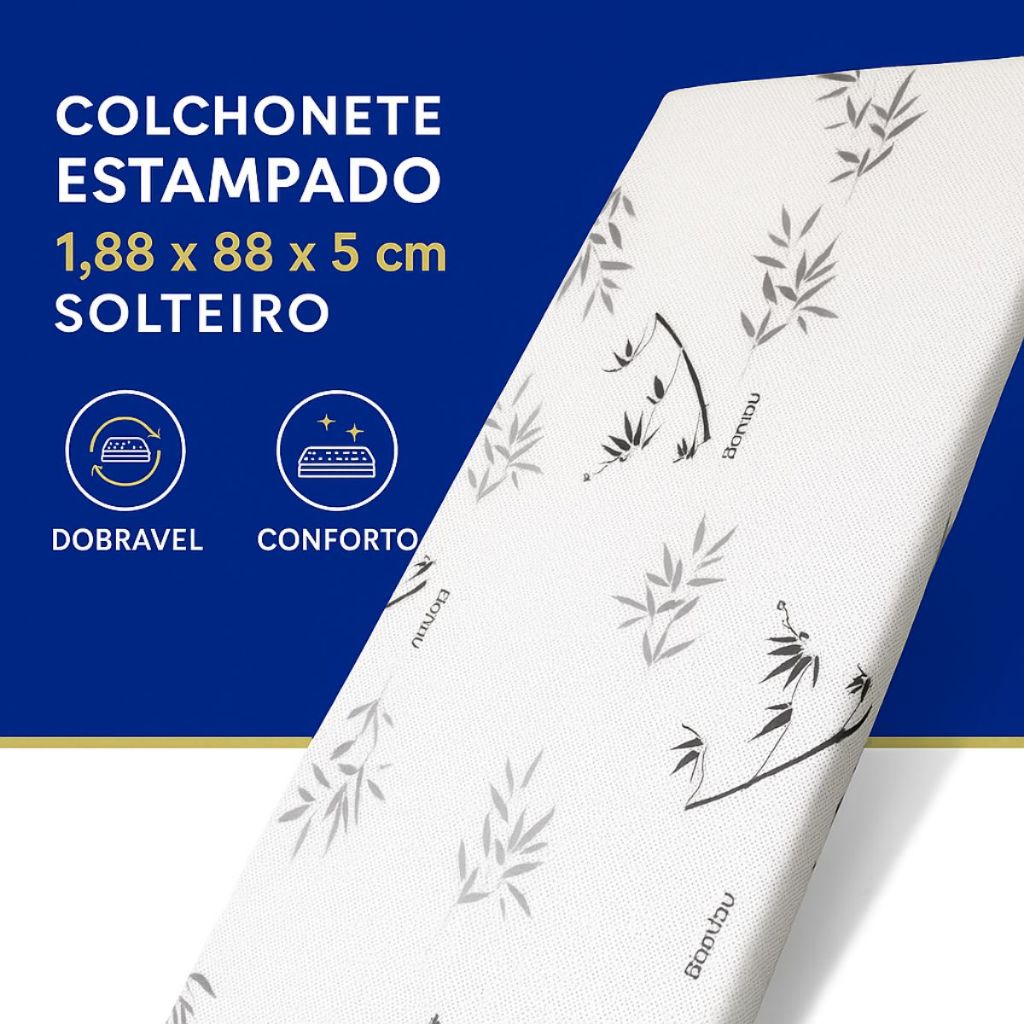 Imagem Colchonete Estampado Personalizado 188x88x5cm Bamboo