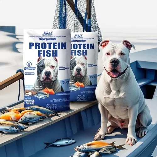 Ração Bully Nutrition Protein Fish 15kg - Super Premium para Cães Adultos
