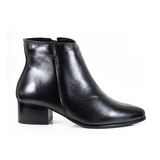 Bota Social Casual Bico Fino Feminina Confortável Couro De Carneiro Legitimo na Cor Preta Caramelo e Branca com Ziper em Oferta na Shopee
