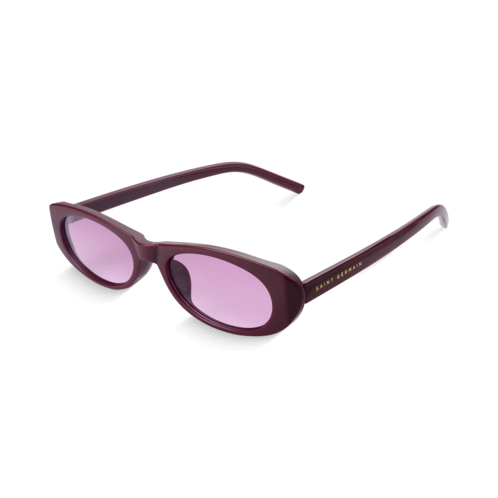 Óculos De Sol Feminino Saint Germain Amalfi Roxo Uv400 Oval Kurt Cobain em Oferta na Shopee