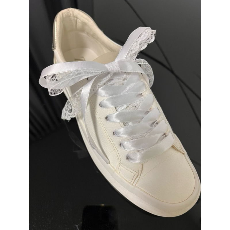 Cadarço de Cetim e/ou Renda Branca ou reta | Par com 1,40m de Comprimento -  Kit delicado e feminino