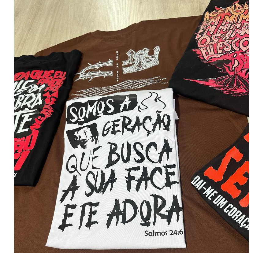 Kit 5 Camisetas Cristã Oversized do Video Anuncio 100% Algodão  Camisa Jesus Cristo Varias Cores GG