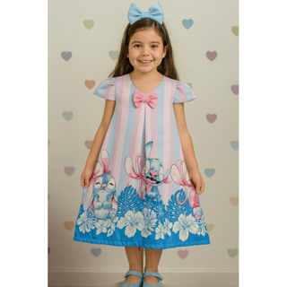 Vestido infantil Stitch e Angel em Oferta na Shopee