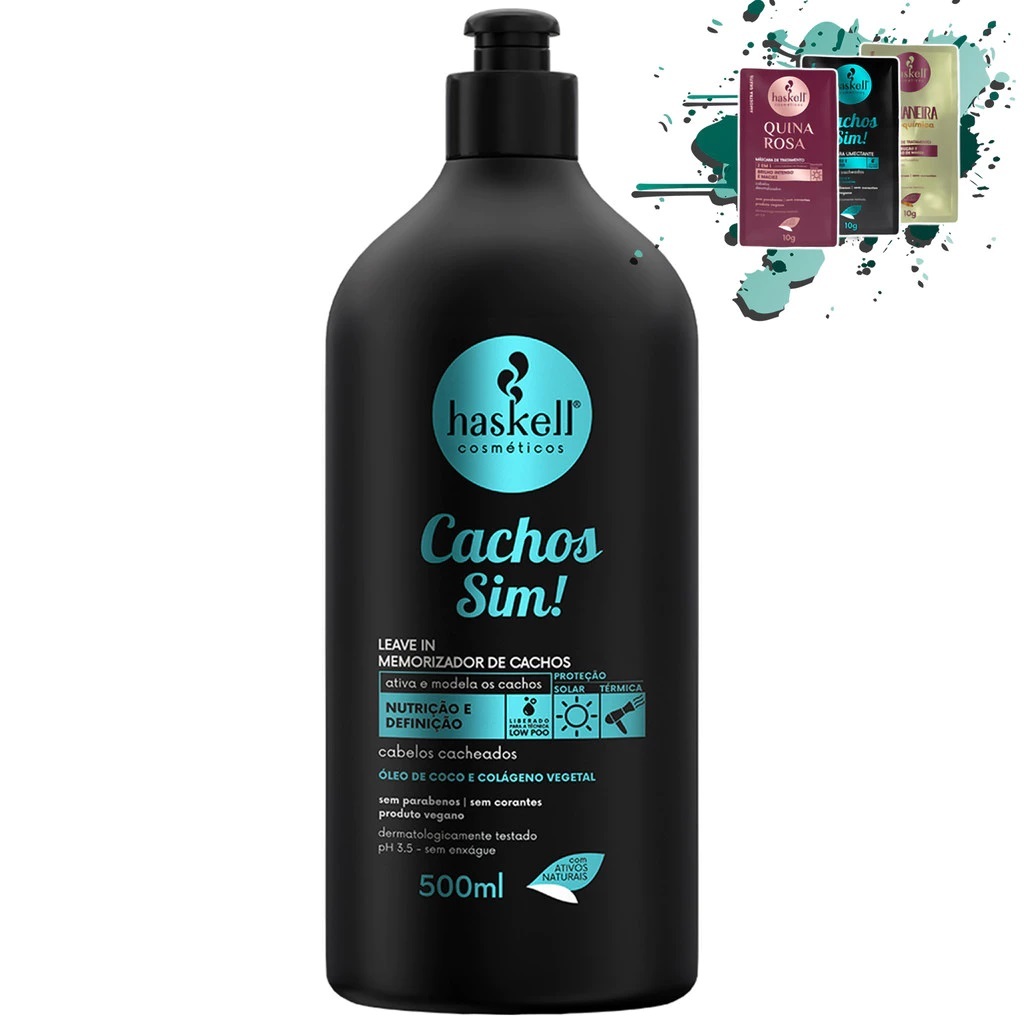 Leave-In Memorizador Cachos Sim 500ml Haskell em Oferta na Shopee