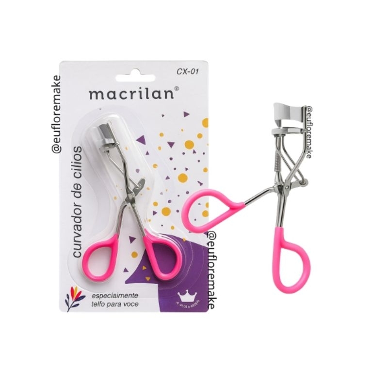 Curvador de Cilios Macrilan Profissional Curvex Modela Realça Alonga CX-01 Inox