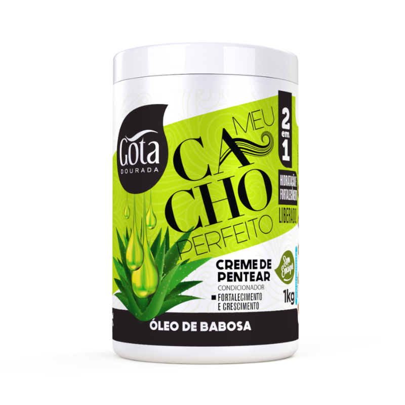 Creme de Pentear Meu Cacho Perfeito Gota Dourada - Óleo de Babosa em Oferta na Shopee