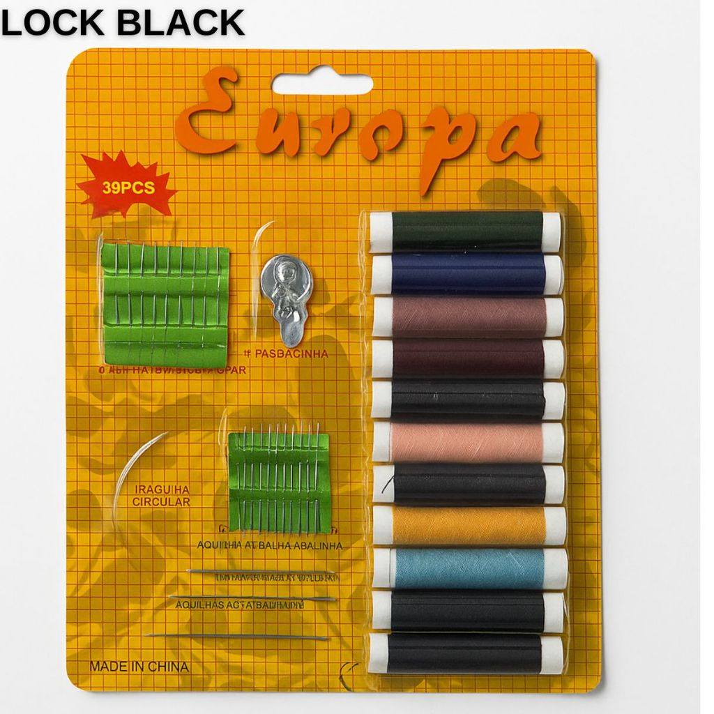 Kit de Costura Completo com 39 Peças – Linhas Coloridas, Agulhas Diversas, Passa-Linha e Acessórios para Reparos Rápidos