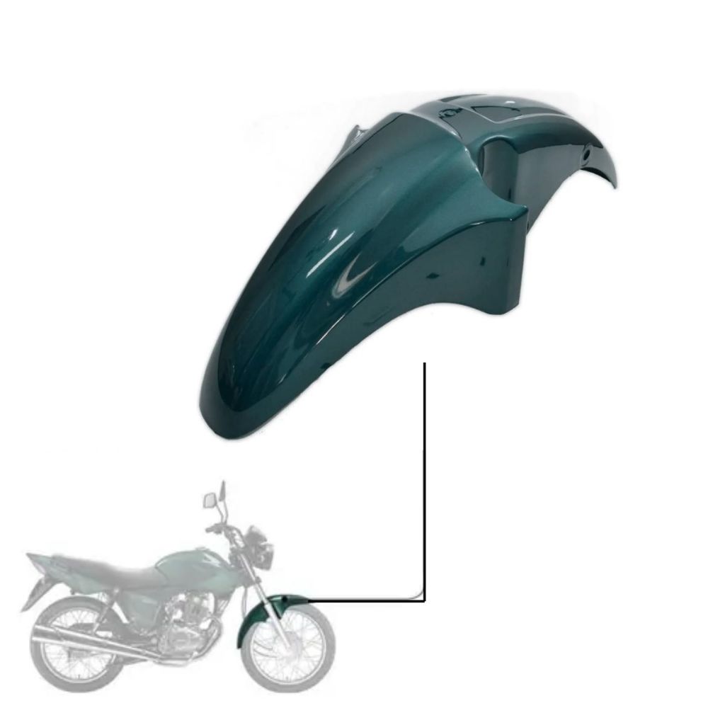 Paralama dianteiro Titan 150 2004 A 2005 Verde em Oferta na Shopee