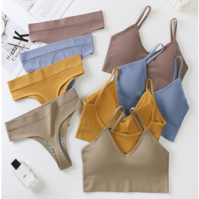 Conjunto Feminino Sutiã+Calcinha Confortável Alta Elasticidade Look Casual 2026 CORES SORTIDAS
