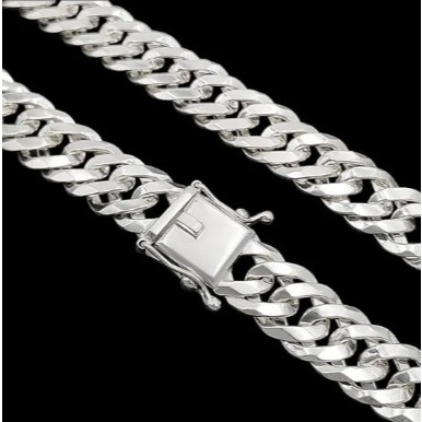 Corrente Masculina Prata Elo Duplo 10mm 70cm mista gravação 925 fecho gaveta frete gratis em Oferta na Shopee