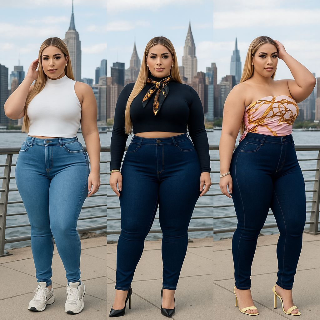 Calça Jeans Feminino Plus Size Cintura Alta Com Lycra Strech Elastano Premium- Curve