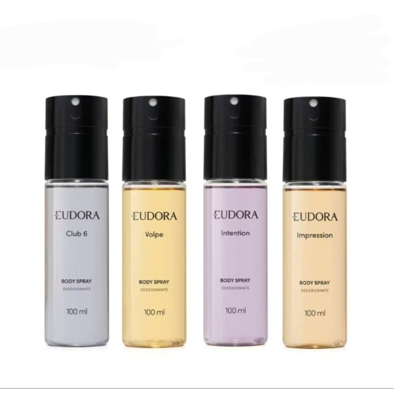 Desodorante Body Spray Eudora Masculino, Club 6, Impression, Intention e Volpe 100ml