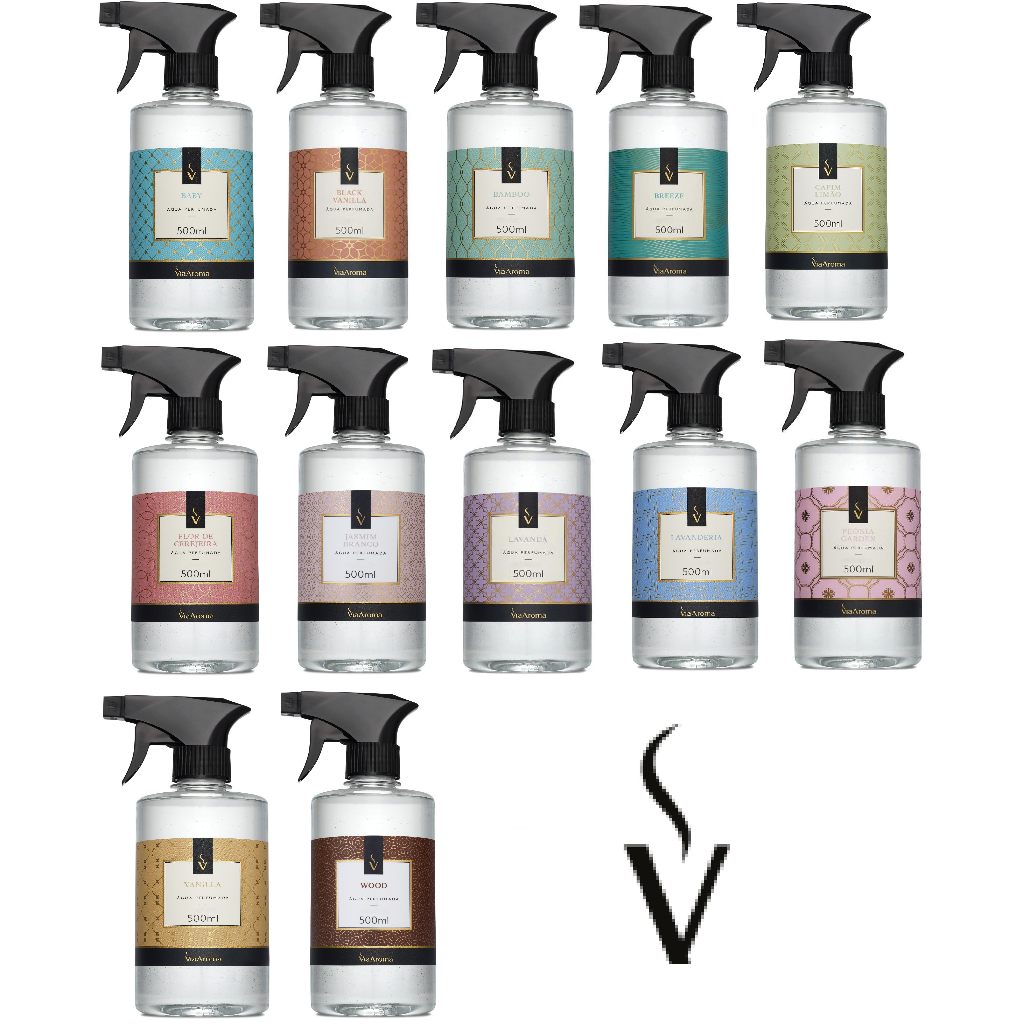 Agua Perfumada Spray Aromatizador de Ambiente para Tecidos e Roupas Via Aroma