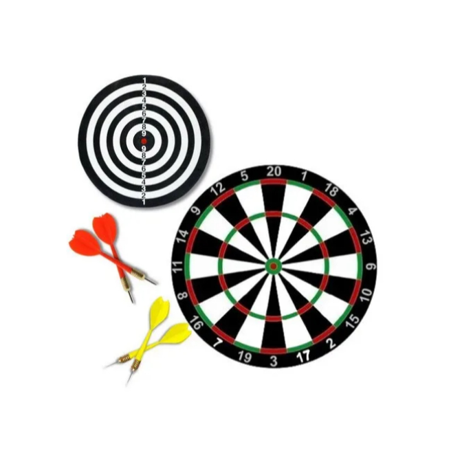 Jogo De Dardos Wellmix 30cm Dupla Face 4 Dardos