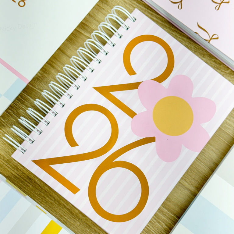 Agenda 2026 para Planejamento Miolo Colorido Organização Planejamento Estudo Trabalho