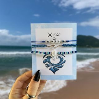 Kit de Pulseiras Brilha no Escuro Good Vibe Hippie Miçanga Mar Indie Aesthetic Delicado em Oferta na Shopee