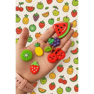 Aplique emborrachado frutinhas pct c/ 5 unidades em Oferta na Shopee