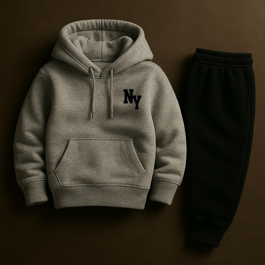Conjunto Moletom Infantil NewYor LaConcept Algodão Flanelado Premium Com Capuz