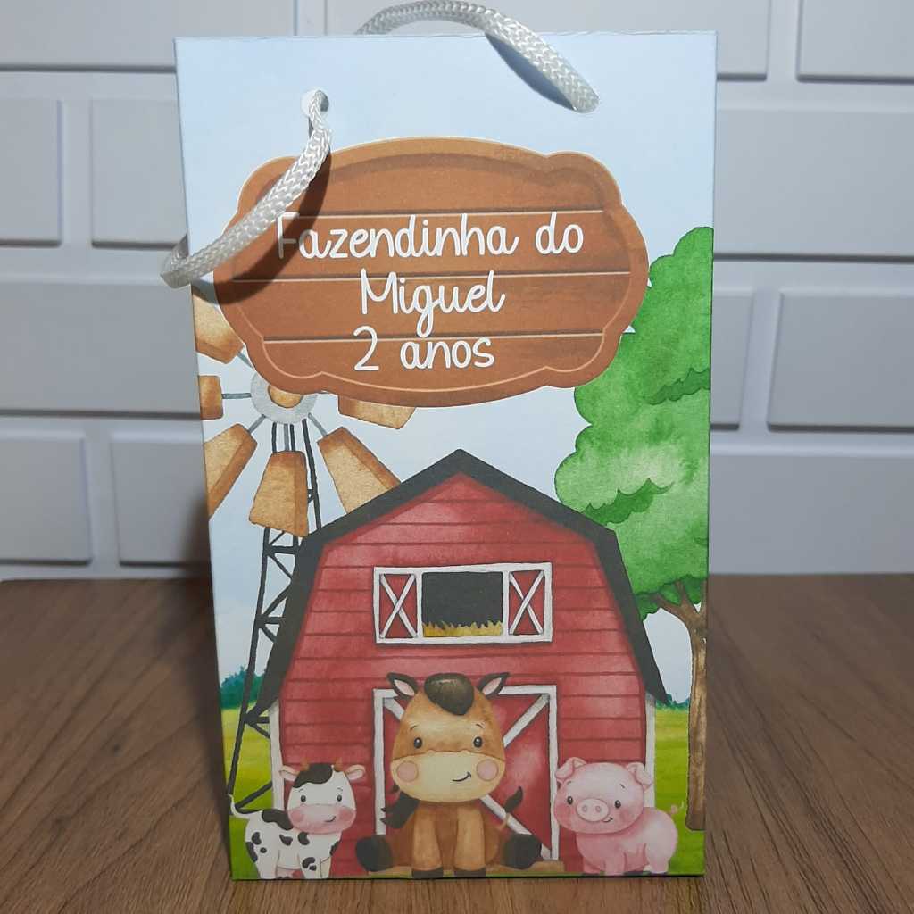 Sacolinha Personalizada Fazendinha Vermelha Aniversário Infantil Mimos e Lembrancinhas para Festa KIT PEGUE E MONTE em Oferta na Shopee
