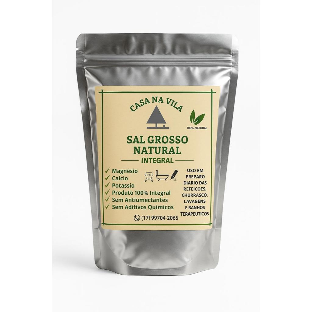 🧂Sal Grosso Marinho Integral Sem Iodo Natural 1kg 2kg Rico em Minerais Uso Diário Churrasco Banhos Lavagem Nasal