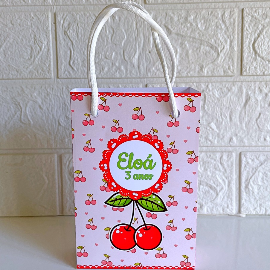 SACOLAS PERSONALIZADAS CEREJA / CEREJINHA / SACOLA/SACOLINHA/LEMBRANCINHA/TEMA