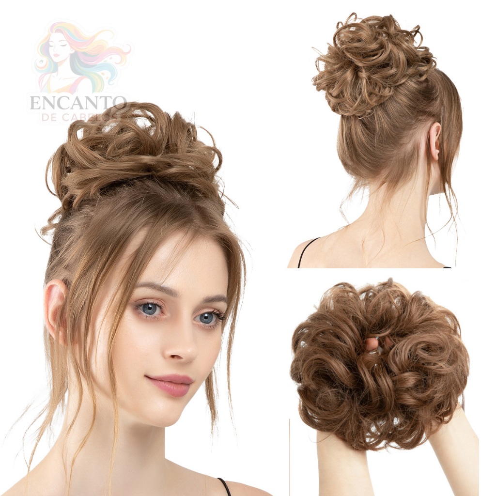 Aplique de Coque Postiço Sintético | Extensão de Cabelo Natural para Penteado Sofisticado e Fácil
