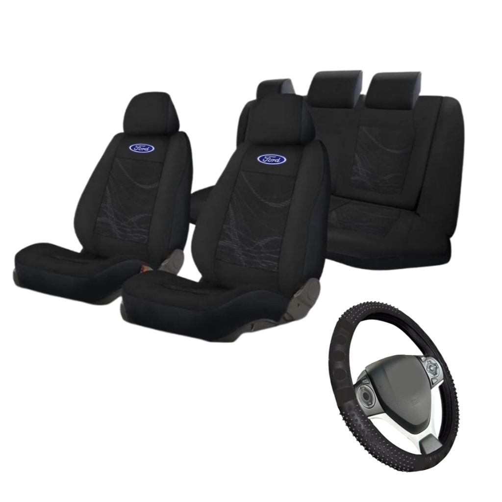 Kit Capa Banco + Volante Ford Ranger Courier Fiesta Tecido Original Reforçado