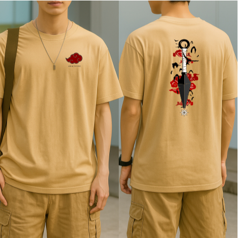 Camiseta Oversized Streetwear ANIME Sharingan Rinnegan kunai Naruto Masculina 100% Algodão ACADEMIA