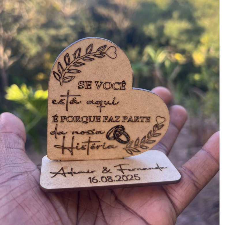 10 Lembrancinhas de Casamento Festa Encontros Confraternização em MDF Cru Personalizado