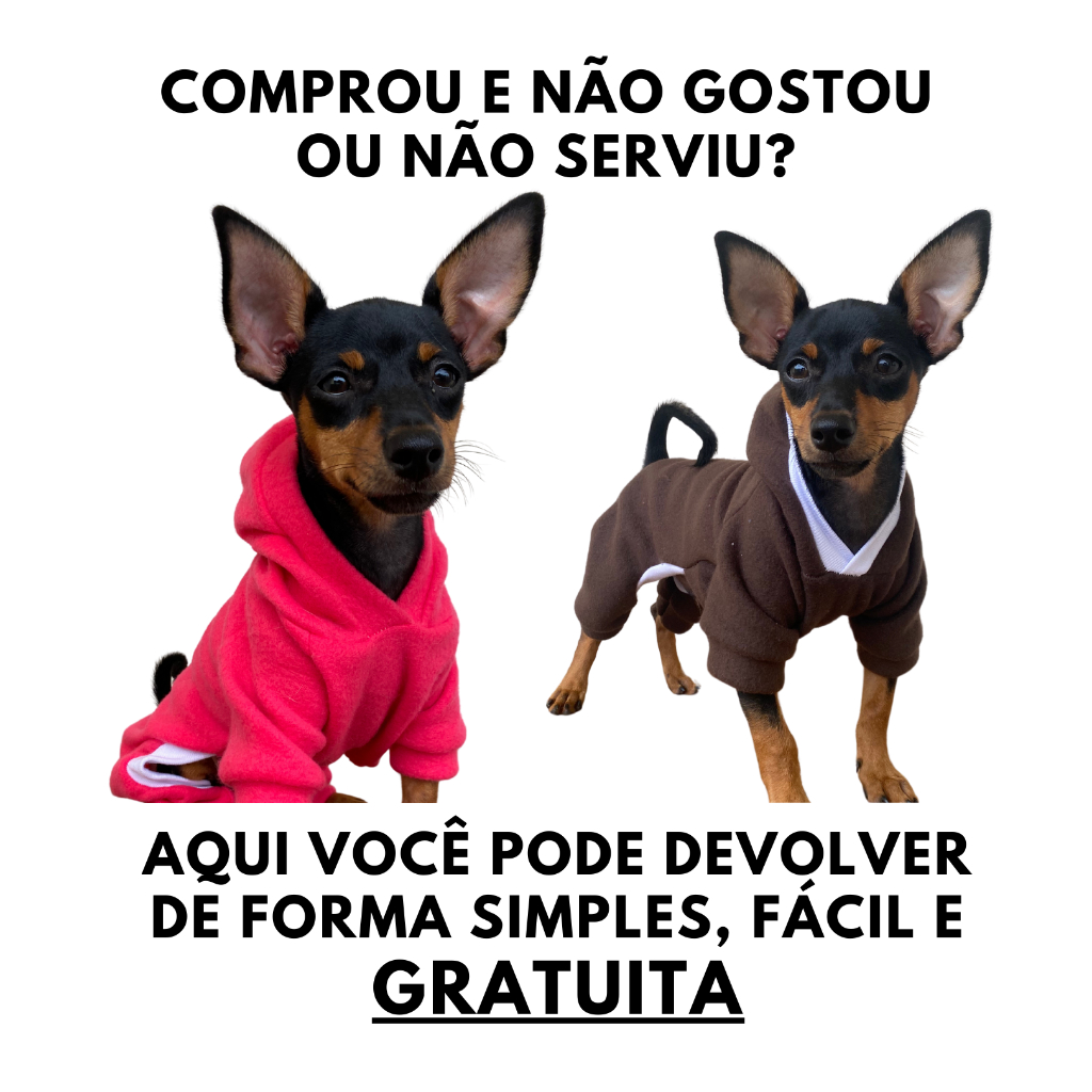 Macacão com Capuz Roupinha Pet Inverno - Roupa para Macho e Fêmea De Cachorro Pequeno a Grande Porte