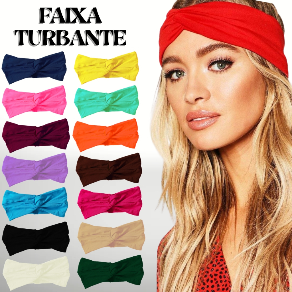 Faixa Turbante Acessório para Cabelo Confortável Confeiteira Cozinheira Dentista Estética