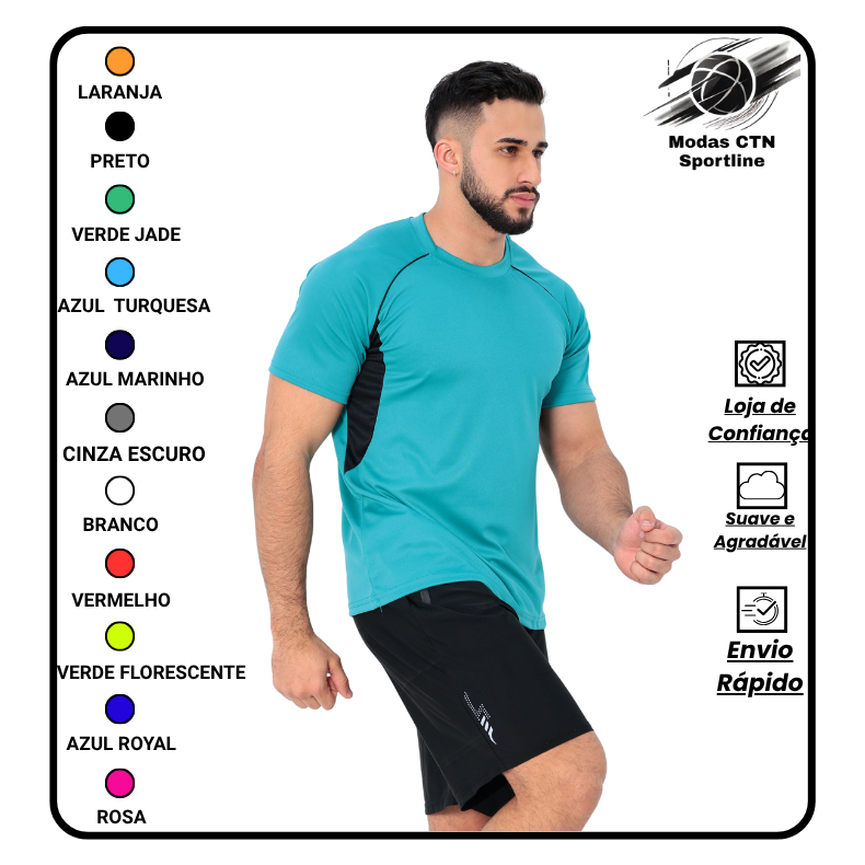 Camiseta Camisa Blusa DryFit Masculina Lisa Treino Academia Corrida Casual Esportes Confortável em Oferta na Shopee