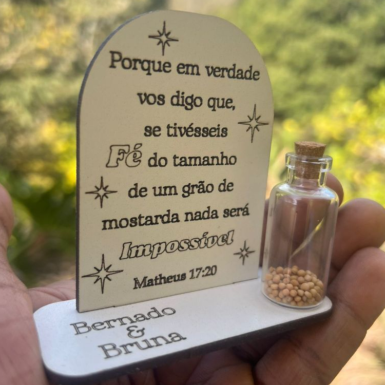 10 Lembrancinhas Grão de Mostarda Casamento Festa Encontros Confraternização em MDF Branco Personalizado em Oferta na Shopee