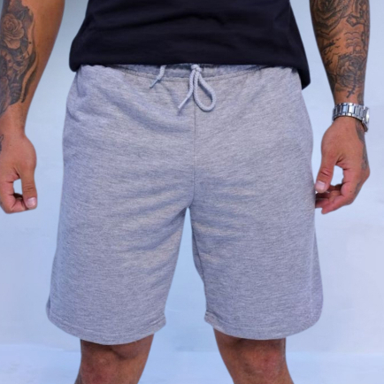 Bermuda Moletom Esporte Com Bolso Elastico E Cordão Sem Forro Muito Confortavel