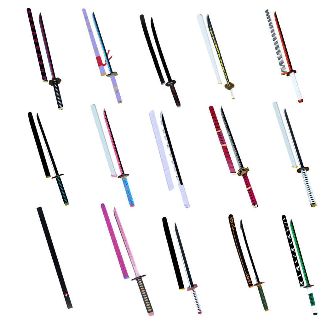 Espada Katana Brinquedo de Animes Demon Slayer One Piece Bleach Naruto para Treino